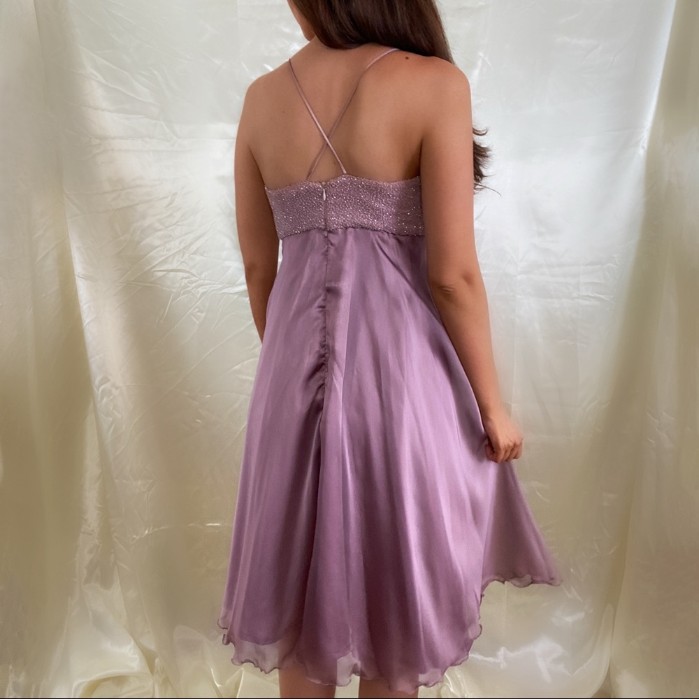 Vintage lilac beaded dress - Picture 4 of 7